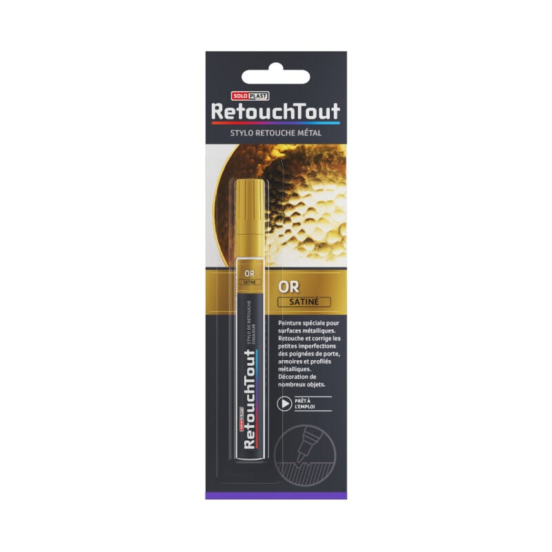 foto del prodotto penna per finitura metalli soloplast oro satinato 10ml