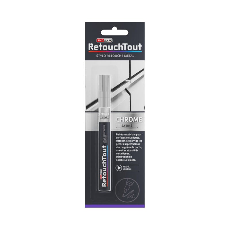 foto del prodotto penna per finiture metalliche soloplast cromo satinato 6ml