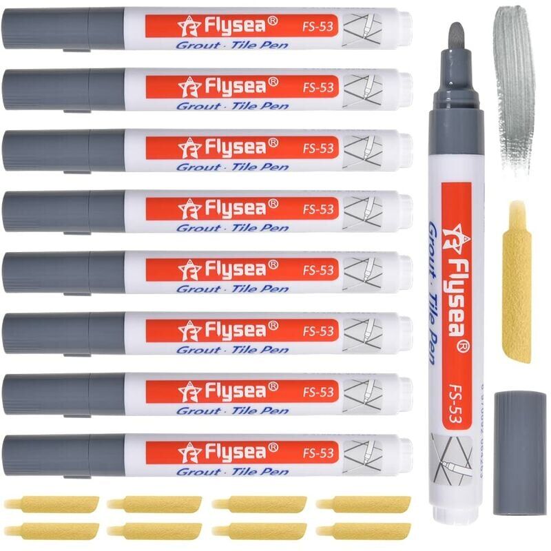 foto del prodotto penna per fughe per piastrelle grigio chiaro 8 pezzi penna per fughe bagno smalto riparazione sostituzione matita per fughe bianca per piastrelle e