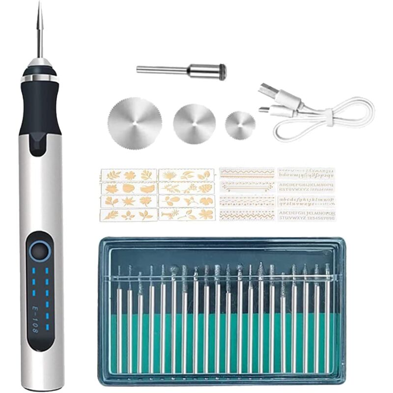 foto del prodotto penna per incisione elettrica, strumento per incisione fai da te, strumenti per incisione multifunzione mini penna per incisione senza fili incisore