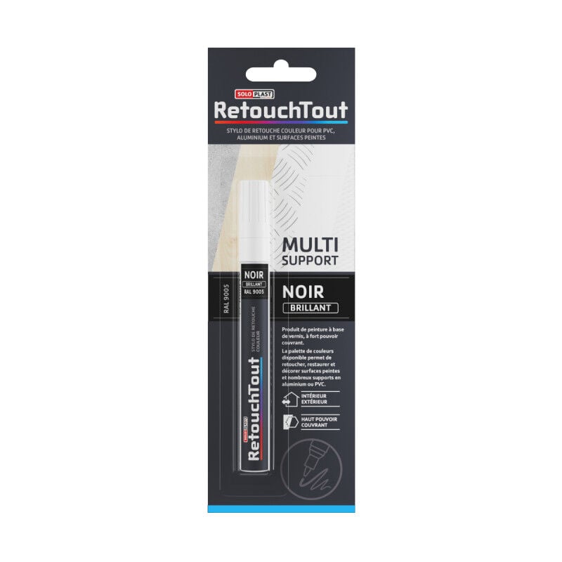 foto del prodotto penna per ritocchi colore soloplast nero lucido 10ml