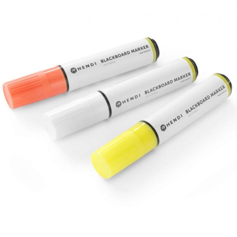foto del prodotto pennarelli colorati per lavagne, punta larga, 3 pezzi - hendi 664339