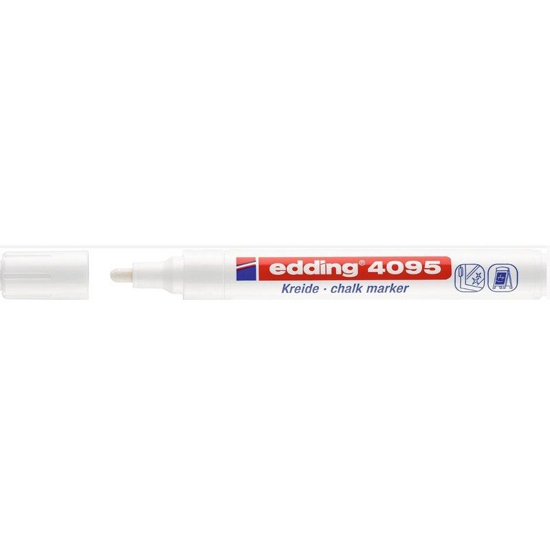 foto del prodotto pennarello a gesso liquido bianco cancellabile edding edding