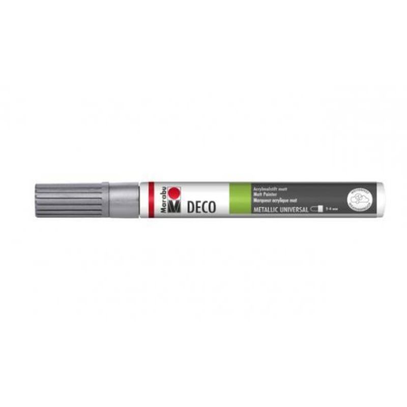 foto del prodotto pennarello deco painter matt con punta 2 4mm colore argento 082 marabu