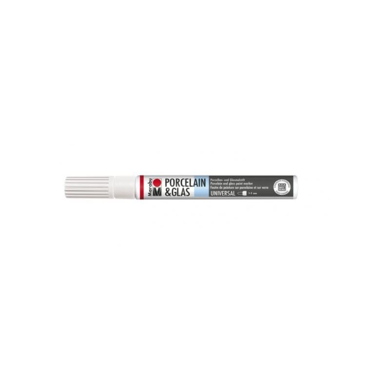 foto del prodotto pennarello per porcellana e vetro 1 2mm bianco 070 marabu