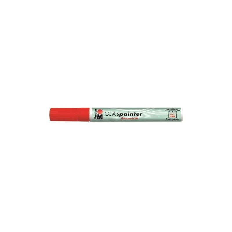 foto del prodotto pennarello punta 1 2mm per vetro e porcellana 20ml colore rosso ciliegia 125 marabu