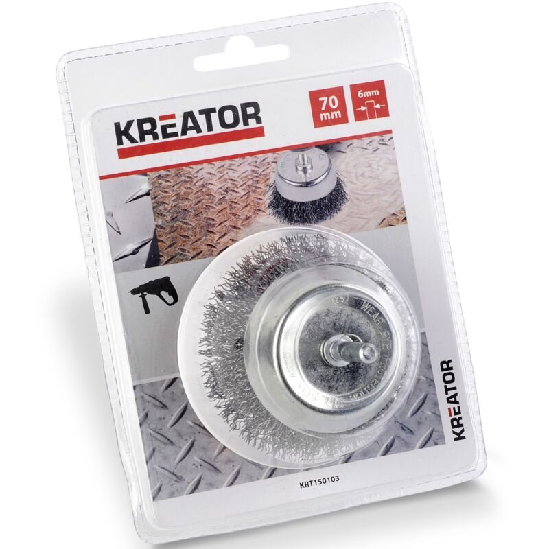 foto del prodotto pennello piatto in acciaio ondulato kreator 70 mm