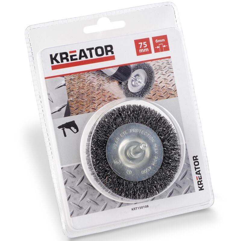 foto del prodotto pennello piatto in acciaio ondulato kreator 75 mm