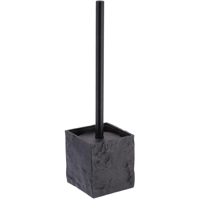 foto del prodotto pennello quadrato in poliresina con gambo nero opaco effetto pietra nero tendance