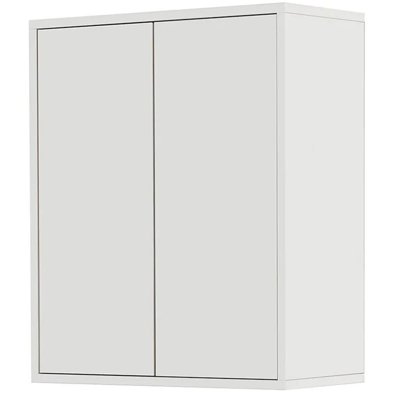 foto del prodotto pensile bagno 60 cm bianco lucido linea way 2 ante apertura push