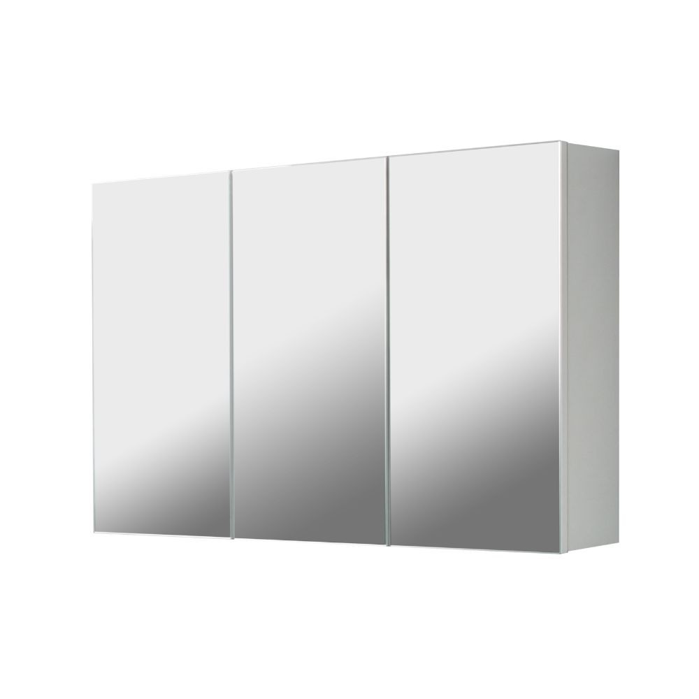 foto del prodotto pensile bagno con 3 ante specchio solo3 colore bianco