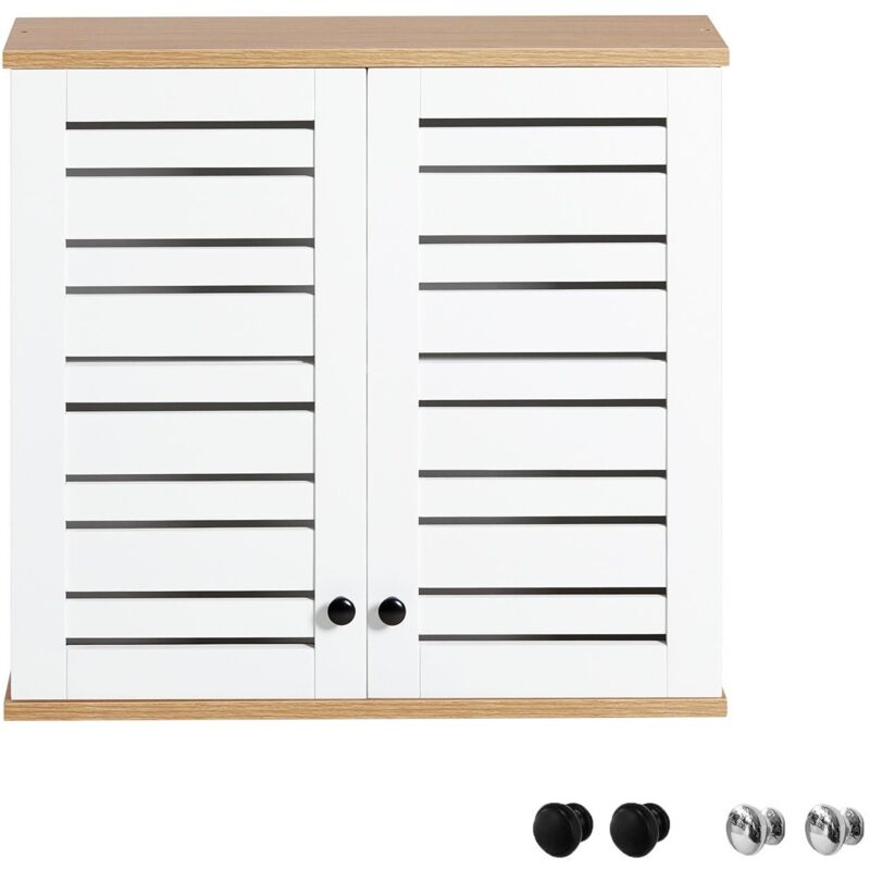 foto del prodotto pensile bagno pensile cucina armadietto bagno armadietto 2 ripiani montabile a parete bzr42 w sobuy