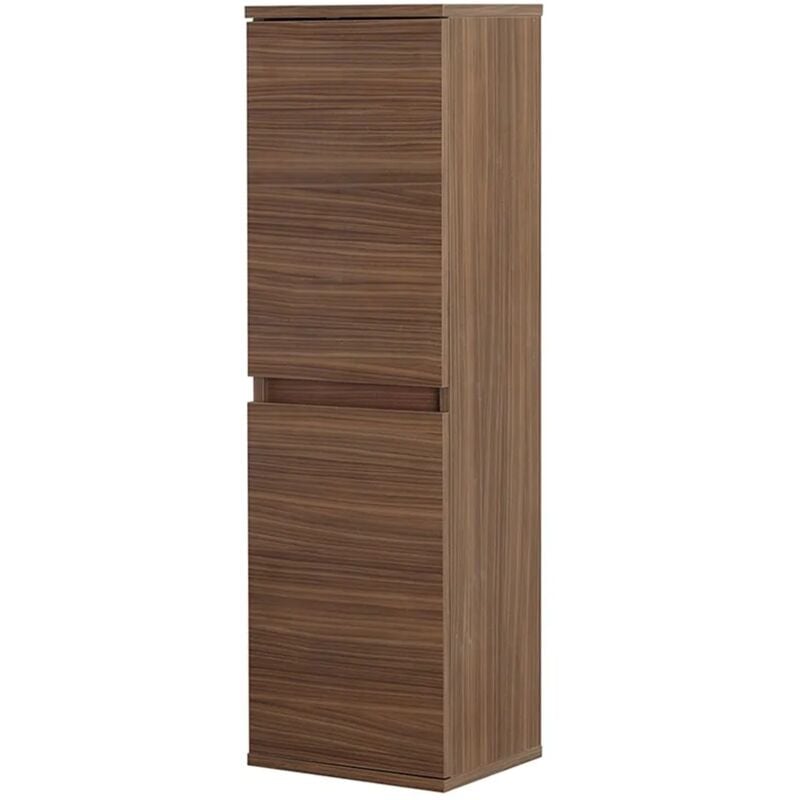 foto del prodotto pensile bagno sospeso 112 cm noce canaletto con ante soft close kleo