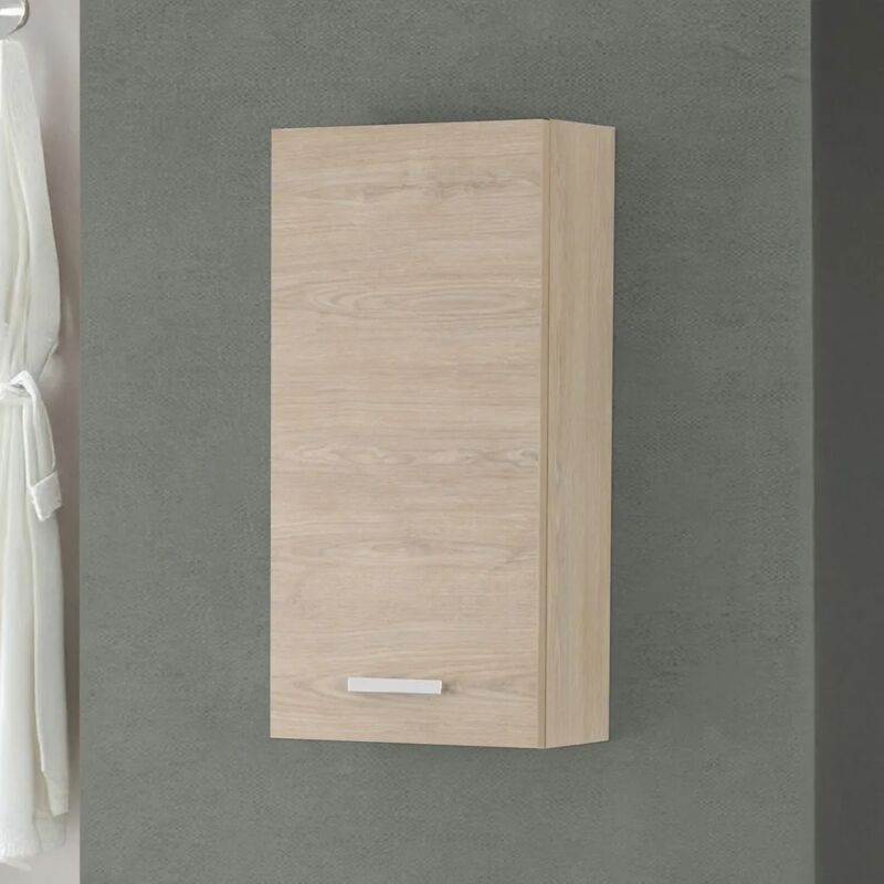 foto del prodotto pensile bagno sospeso 35 cm rovere dolomite con ripiano regolabile desya