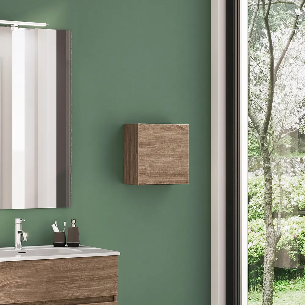 foto del prodotto pensile bagno sospeso 35x35 cm rovere scuro reversibile yili