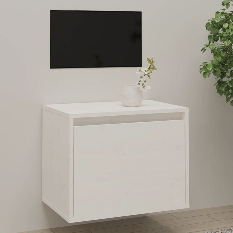 foto del prodotto pensile bianco 45x30x35 cm in legno massello di pino vidaxl