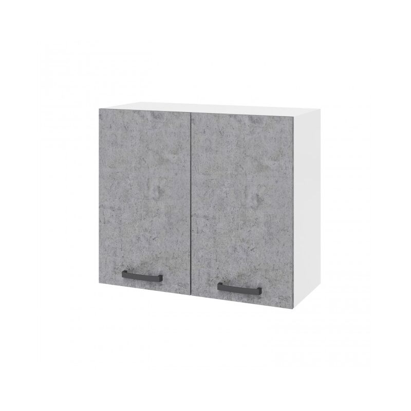 foto del prodotto pensile cucina 80x32x72 cm in legno bianco frassinato e cemento - antartide