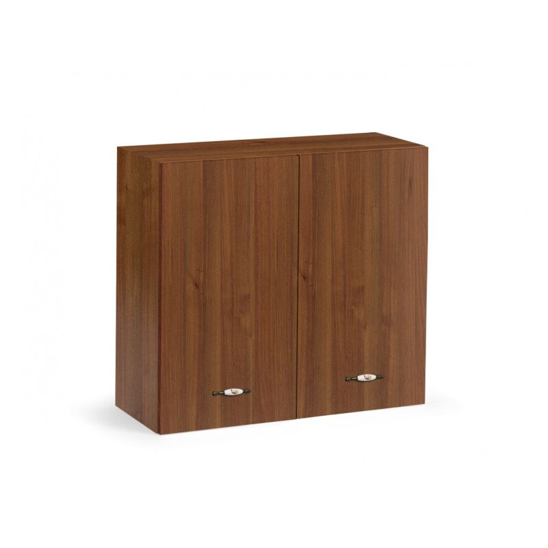 foto del prodotto pensile cucina 80x32x72 cm in legno noce antico con due ante adige