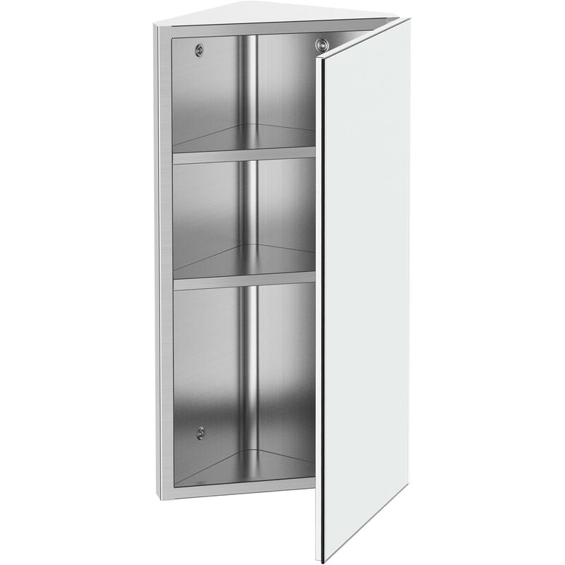 foto del prodotto pensile da bagno angolare 1 anta specchio 60x30x18,4 cm corn bianco
