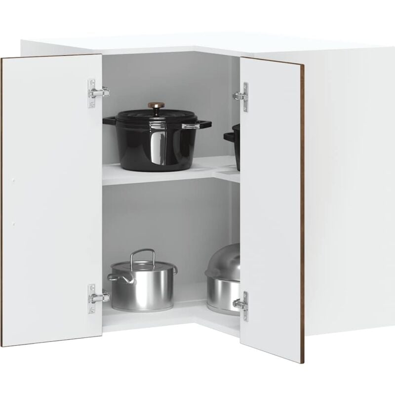 foto del prodotto pensile da cucina ad angolo kalmar rovere fumo in truciolato vidaxl