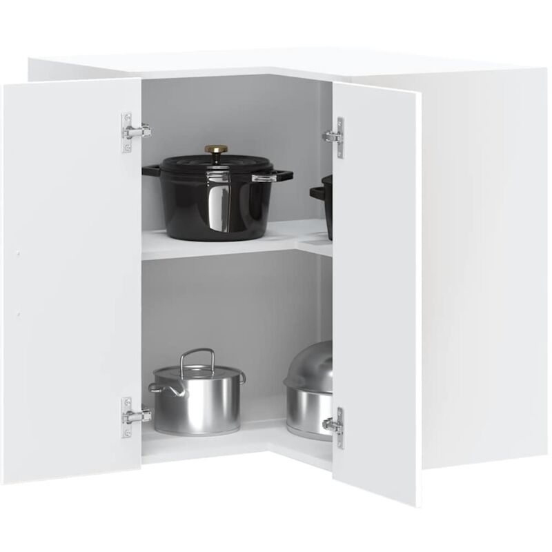 foto del prodotto pensile da cucina ad angolo lucca bianco in legno multistrato vidaxl