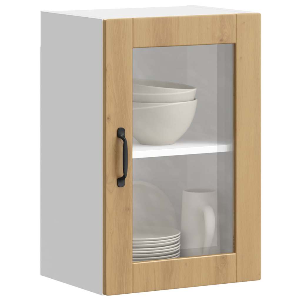 foto del prodotto pensile da cucina con porta in vetro porto rovere artigianale vidaxl