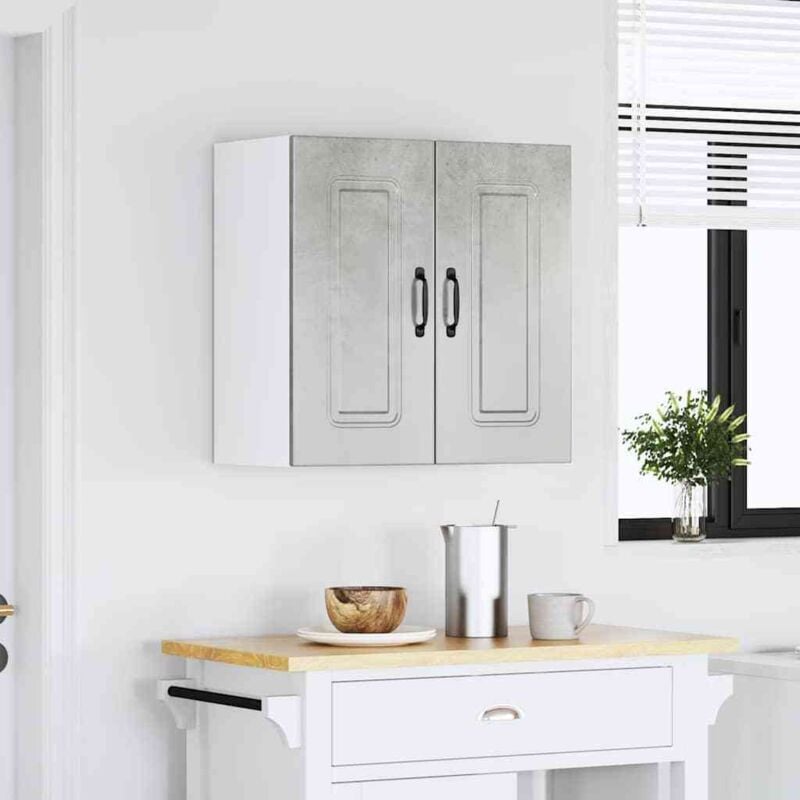 foto del prodotto pensile da cucina kalmar grigio cemento in legno multistrato vidaxl