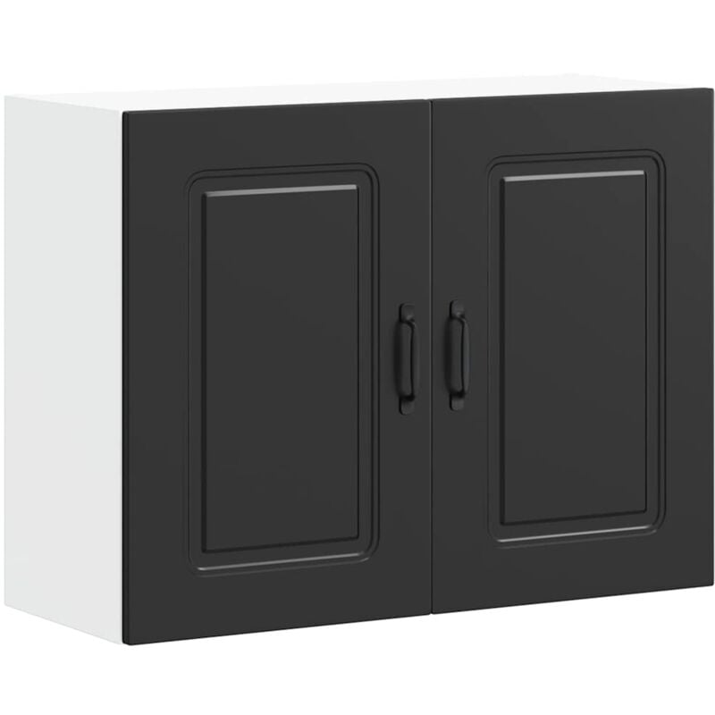 foto del prodotto pensile da cucina kalmar nero in legno multistrato vidaxl