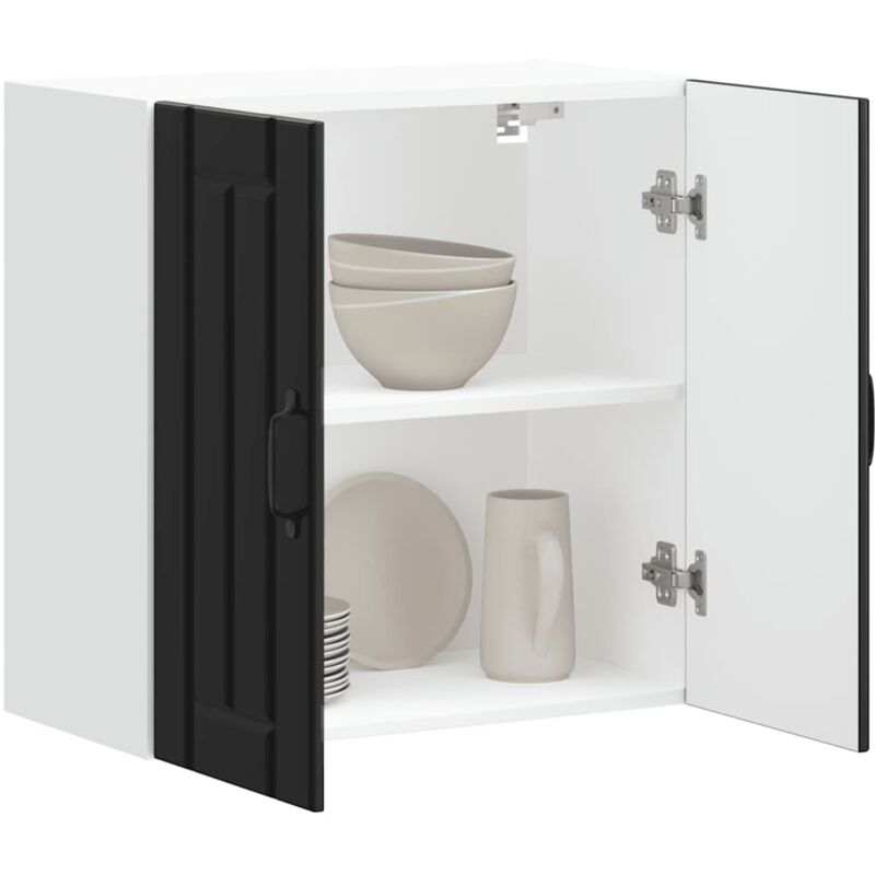 foto del prodotto pensile da cucina lucca nero in legno multistrato vidaxl