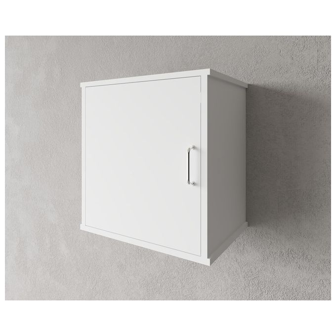 foto del prodotto pensile in pvc da 45x34 cm con ripiano interno, comprensivo di kit per il fissaggio a muro.