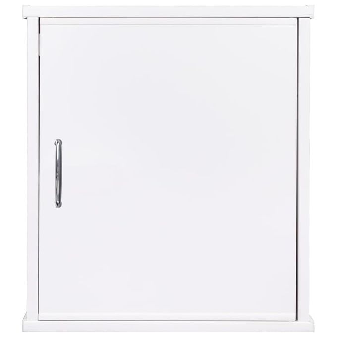 foto del prodotto pensile in pvc da 60x34 cm con ripiano interno, comprensivo di kit per il fissaggio a muro.
