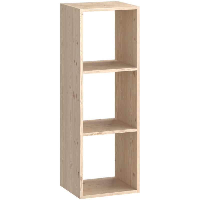 foto del prodotto pensile libreria 3 ripiani 36x30x104 cm in legno di pino naturale