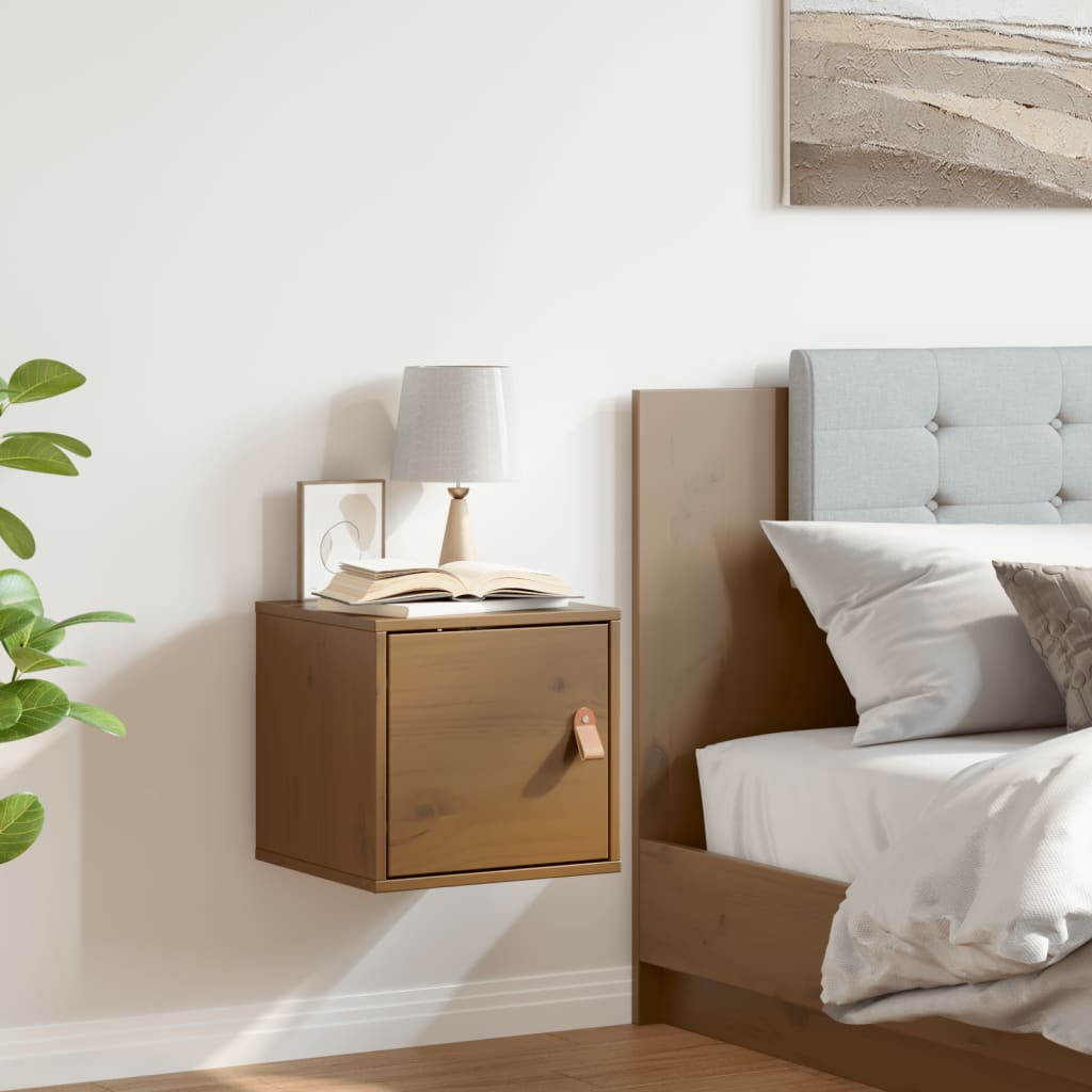 foto del prodotto pensile marrone miele 31,5x30x30 cm in legno massello di pino cod mxl 33014