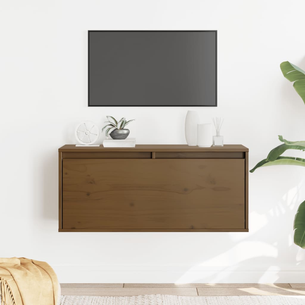 foto del prodotto pensile marrone miele 80x30x35 cm in legno massello di pino cod mxl 33540