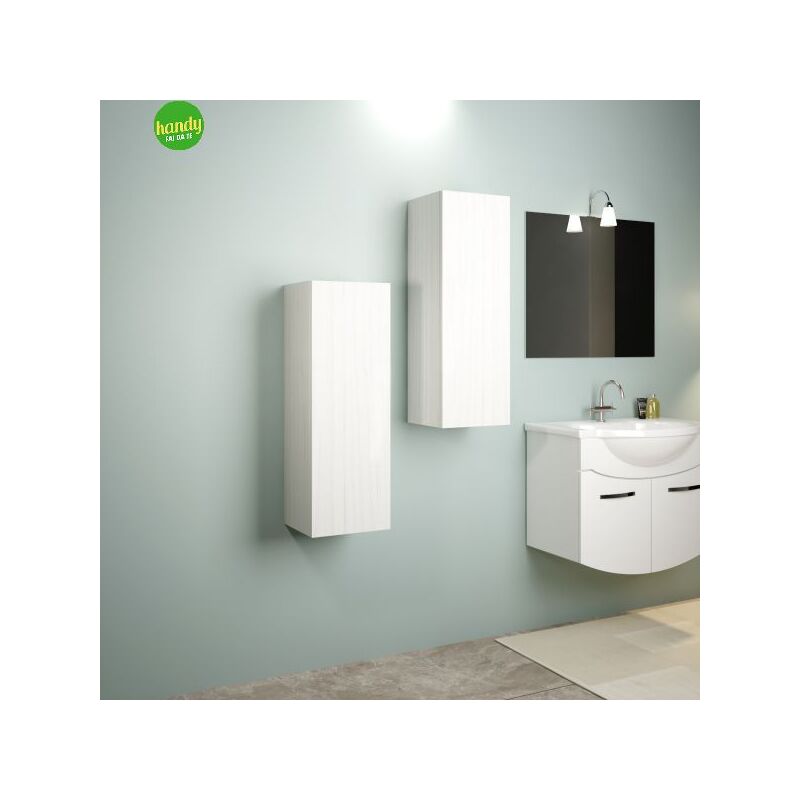 foto del prodotto pensile multiuso mobo hope in mdf bianco frassinato cm l31 x p27 x h90
