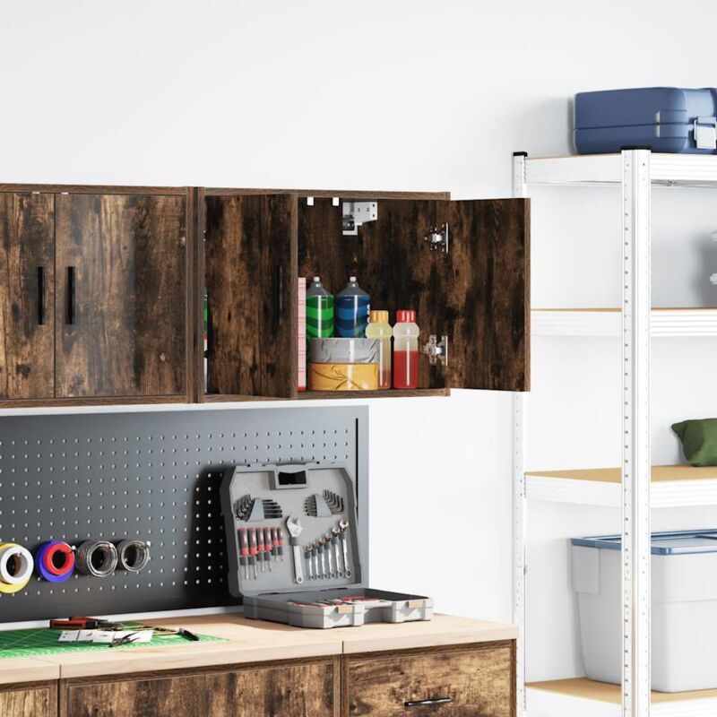 foto del prodotto pensile per garage rovere fumo in legno multistrato vidaxl