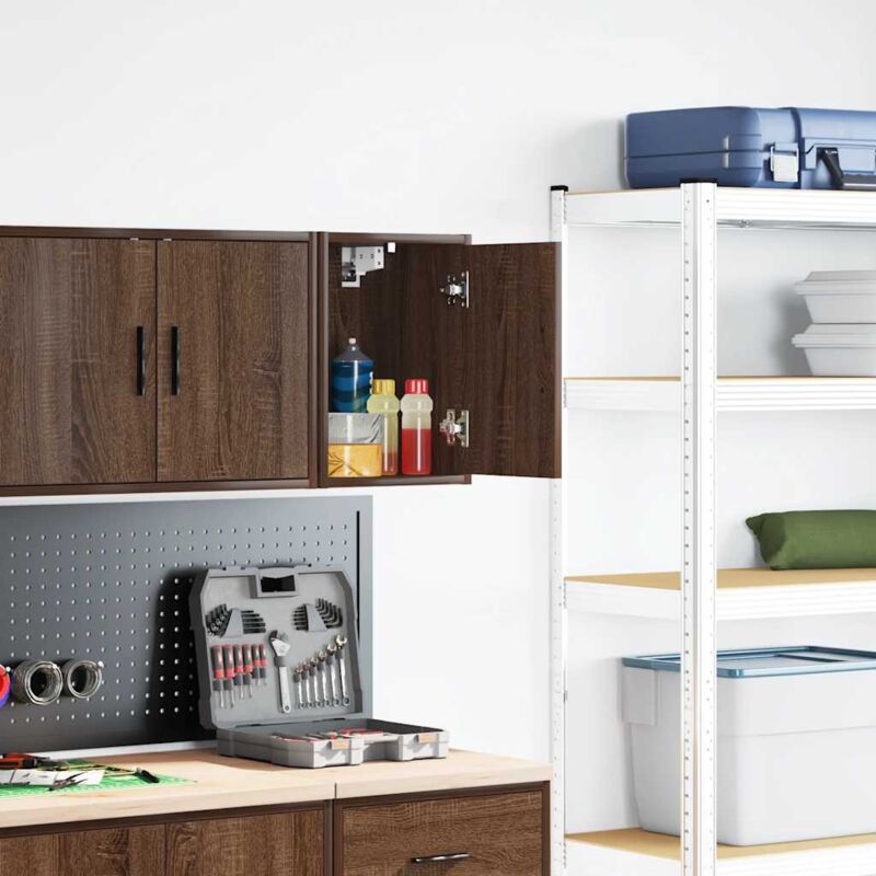 foto del prodotto pensile per garage rovere marrone in legno multistrato vidaxl