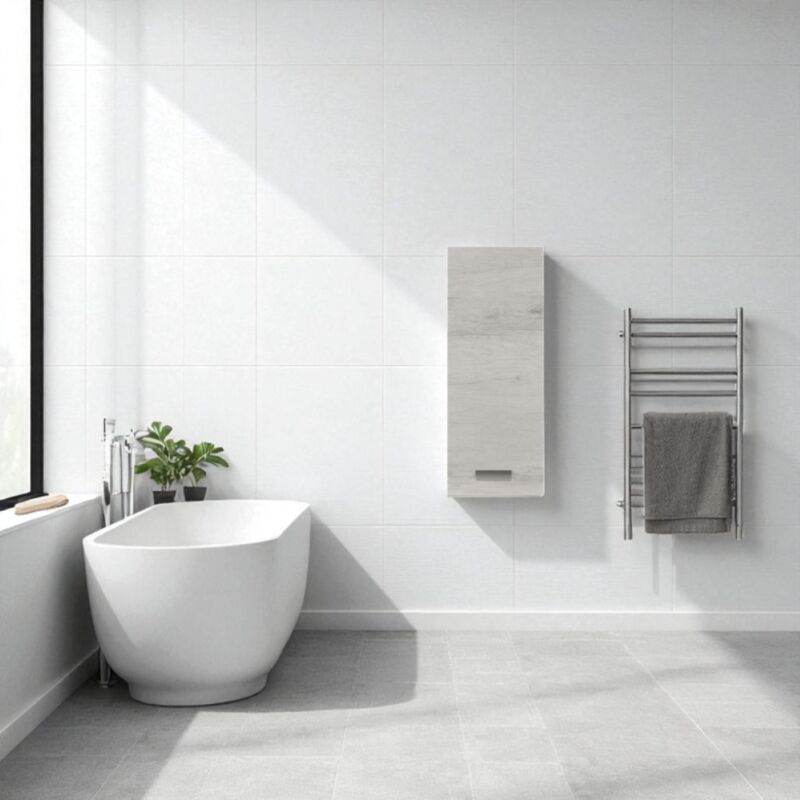 foto del prodotto pensile singolo con anta 25x16xh71 cm ad apertura destra quercia bianco