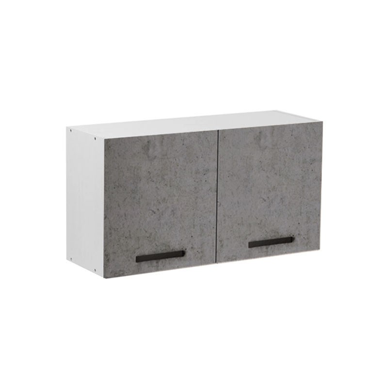 foto del prodotto pensile sopracappa grigio cemento con 2 ante da cucina cm 90x32xh49