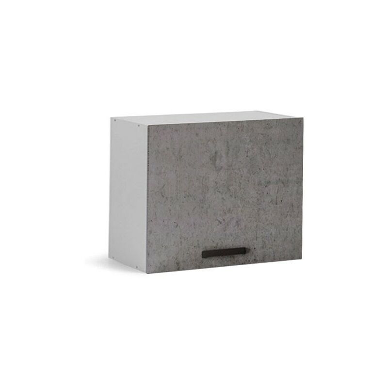 foto del prodotto pensile sopracappa grigio cemento con anta da cucina cm 60x32xh49