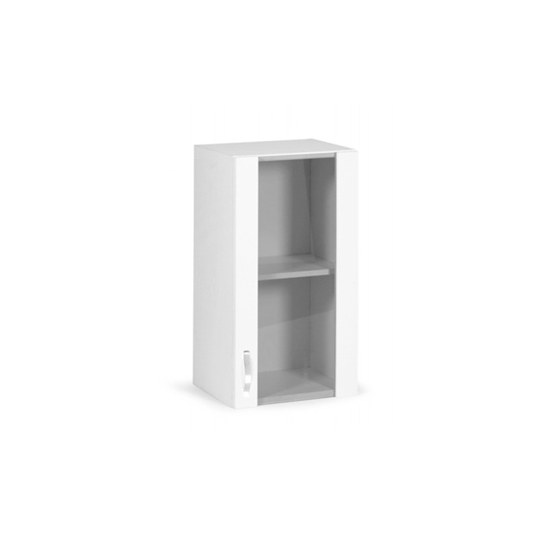 foto del prodotto pensile vetrina bianco frassinato 1 anta in legno nobilitato h.72x40x32cm