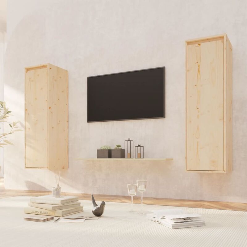 foto del prodotto pensili 2 pz 30x30x100 cm in legno massello di pino - vidaxl