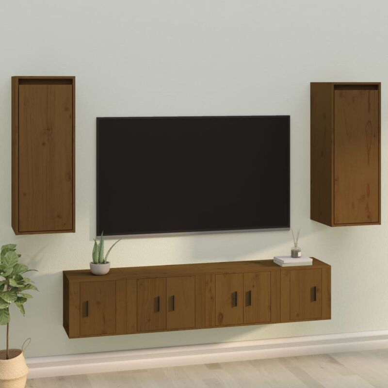 foto del prodotto pensili 2 pz marrone ambra 30x30x80cm in legno massello di pino vidaxl