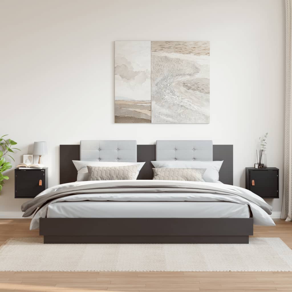 foto del prodotto pensili 2pz neri 31,5x30x30 cm in legno massello di pino cod mxl 32746