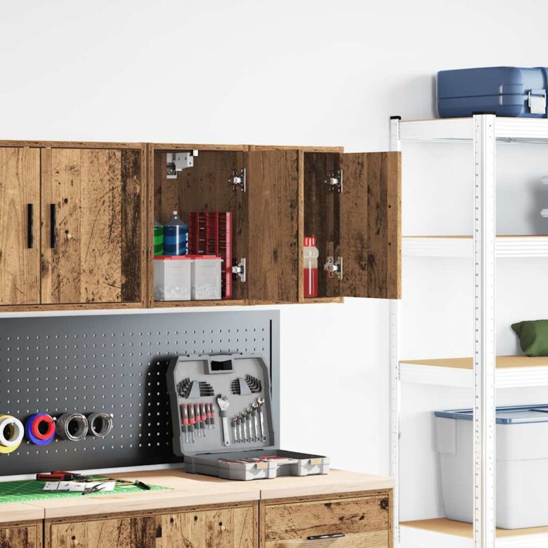 foto del prodotto pensili per garage 2 pz legno antico in legno multistrato vidaxl