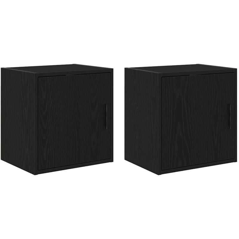 foto del prodotto pensili per garage 2 pz neri in legno multistrato vidaxl