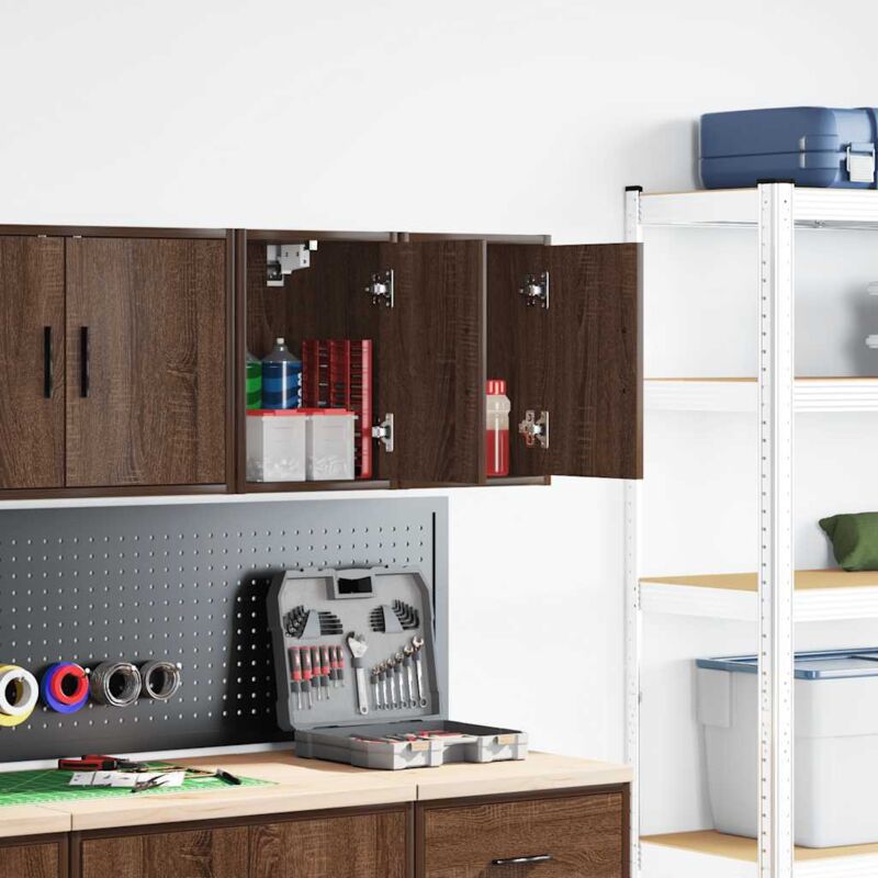 foto del prodotto pensili per garage 2 pz rovere marrone in legno multistrato vidaxl