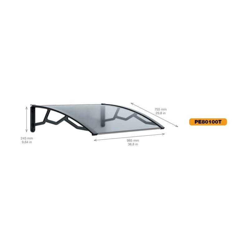 foto del prodotto pensilina polibicarbonato alve4 grigio artplast