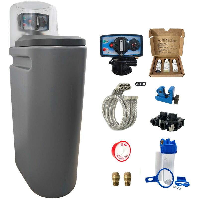 foto del prodotto pentair addolcitore acqua 30l fleck 5600 mc cronometrico meccanico completo di kit di installazione fatto in francia