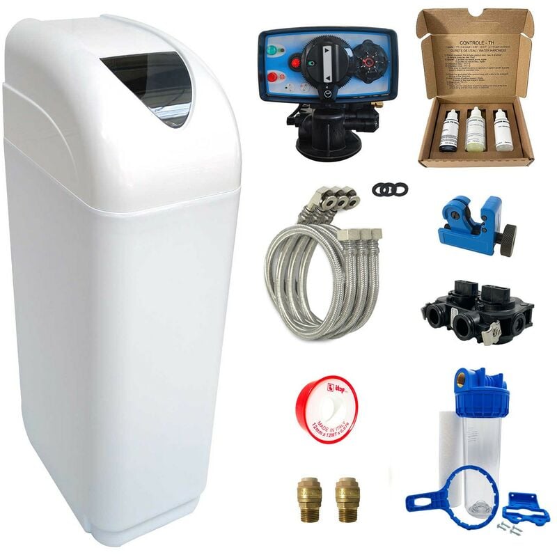 foto del prodotto pentair addolcitore acqua fleck 5600 mc cronometrico meccanico completo di kit di installazione fatto in francia